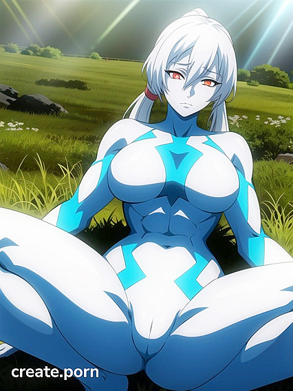 Naked Green-Skinned Beauty with a Massive Ass in Horny Hentai AI Image