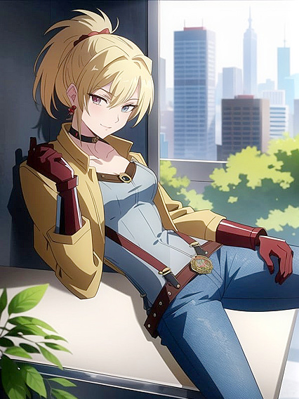 Blonde Firefighter in Leather costume Gets Wild in Hentai AI Image