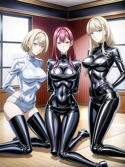 Latex Clad Sci-Fi Beauty Teased Underwear-On forSTEAMY Hentai Pleasure