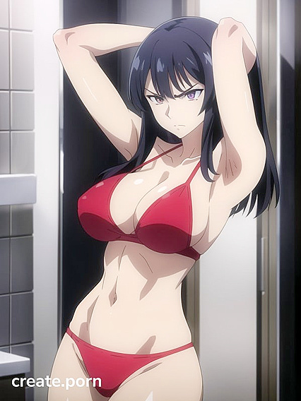 Arms Raised Against Wallpaper in Seductive Hentai AI Image