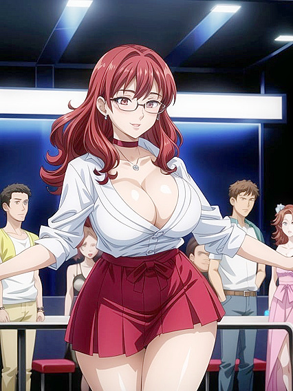 Red-Haired Teen 18+ in School Uniform Tempts with Seductive Dark Brown Skin