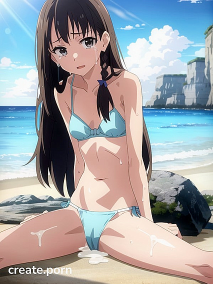 Naked Light Brown Beauty Gets Intimate Close-Up Facial Pleasure in Hentai Hentai AI Image
