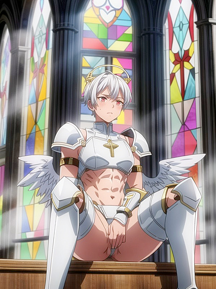 Light Brown Skinned Girl 18+ in Armor Gloves for Steamy Short Hentai AI Image