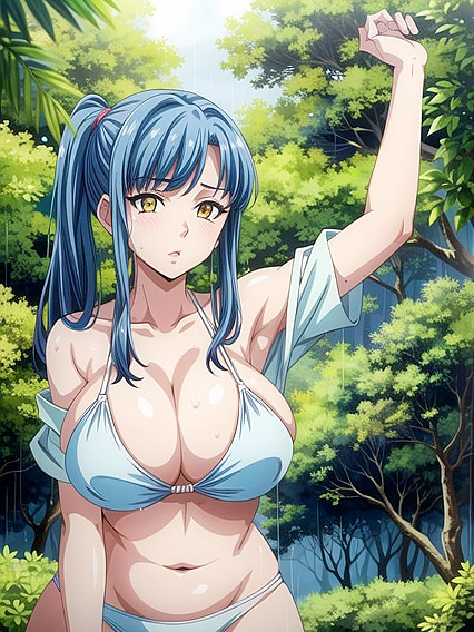 Cleavage-Filled Arms-Up Action Leads to Explosive Hentai Orgasms