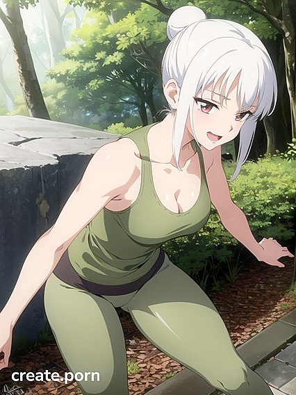Pale-Skinned Beauty with Huge Breasts Rocks Yoga Pants in Steamy Hentai AI Image