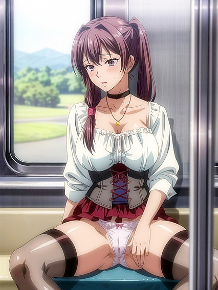 Embarrassed Girl 18+ Gets Pleasured on the Train in Thick Hentai AI Image