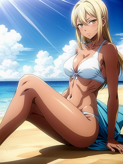 Beach Tan Lines and Steamy Sex Image in Detailed Hentai Fantasy