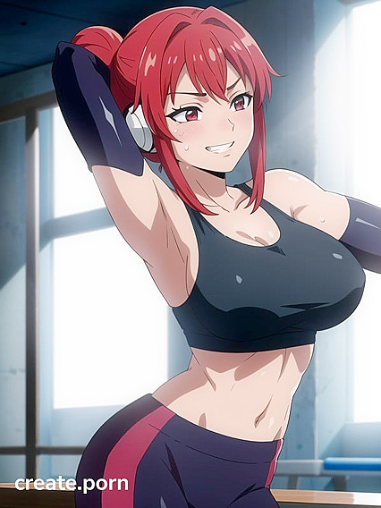 Wet Clothes Highlighting Her Rounded Ass and Busty Perfection in Hentai Hentai AI Image