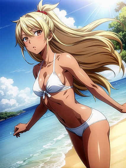 Tan-Line Accents Enhance Pastel-Toned Hentai Pleasure Image