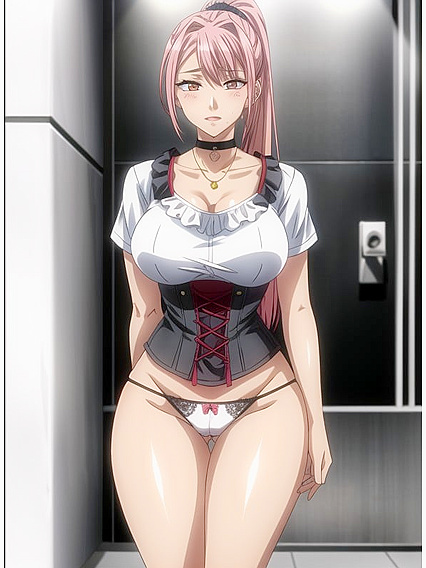 Bathroom Bliss - Light Brown Beauty with Necklace Enjoys Steamy Hentai Pleasure