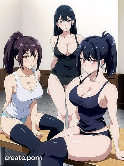 18-Year-Old With Medium Breasts Teased in Nylon Gloves Hentai AI Image