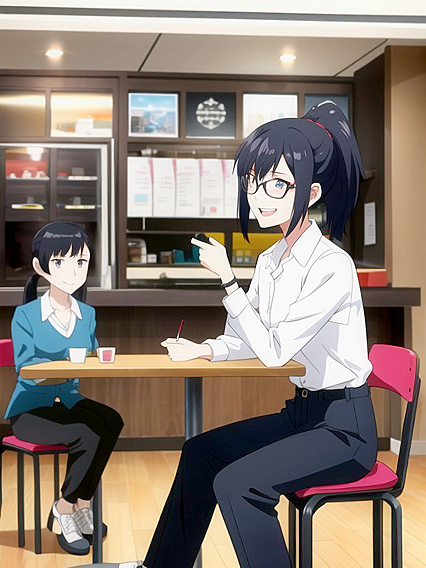 Cute Girl 18+ Surrounded by Many in Exciting Screen Capture Hentai AI Image