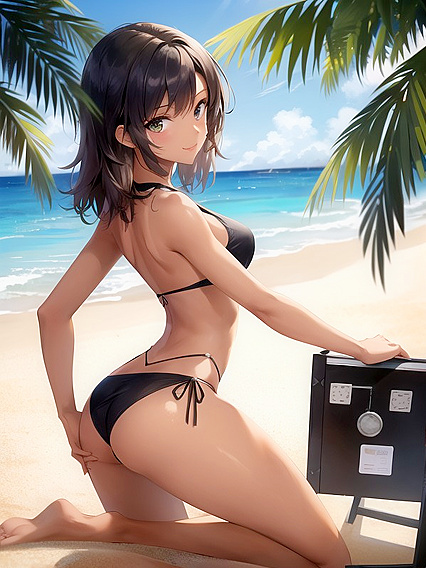 Skinny Babe Shows Off Her Busty Glamour in Seductive Hentai Wallpaper