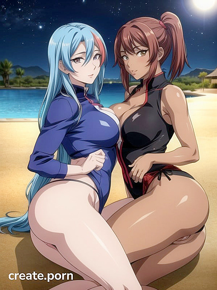 Cute Sideways Vagina Explorations in Steamy Hentai AI Image