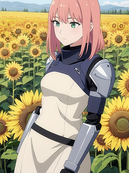 Two People Get Intimate with Green-Skinned Beauty in Pink Hentai AI Image