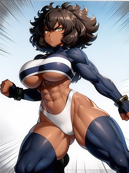 Angry Muscles Meet Massive Breasts in Intense Hentai AI Image