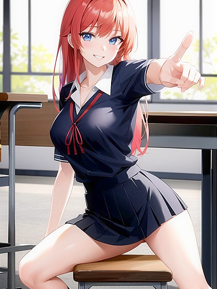 Colorful Classroom Fun with Happy Students in Hentai AI Image