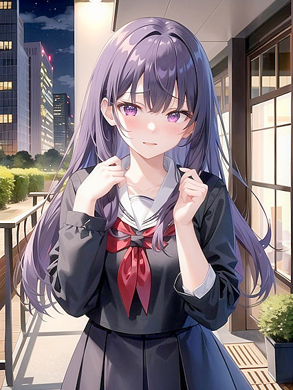 Embarrassed in Purple Uniform EnjoysMind-Blowing Hentai Pleasure