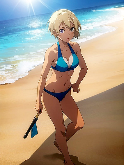 Pastel-Colored Beach Tan Lines Heat Up in Steamy Hentai AI Image