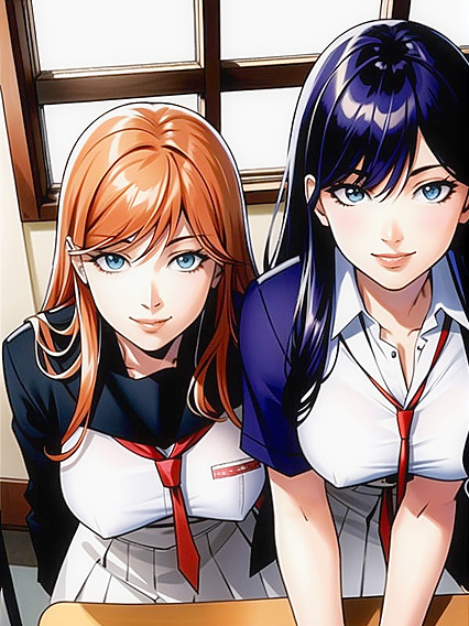 SchoolGirl 18+ 18+s in Uniform Get naughty in the Classroom for Steamy Comic Hentai AI Image