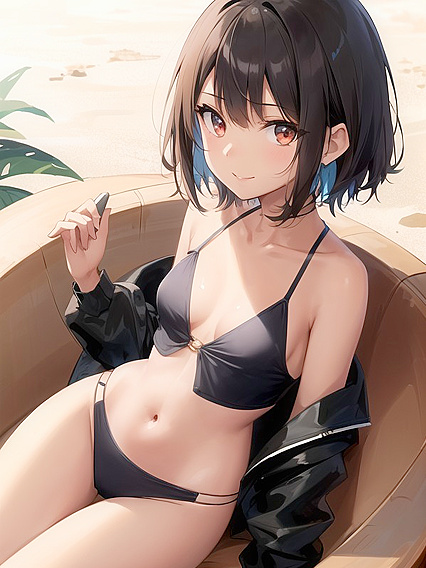 Breathtaking BustShot Wallpaper Featuring One Seductive Hentai Beauty