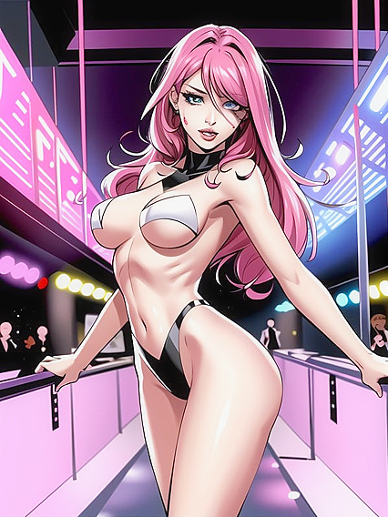 Skinny Girl 18+s Dance Together in a Steamy Harem Hentai AI Image