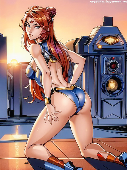 Red-Haired Teen 18+ in Robot Armor Explodes with hentai Pleasure