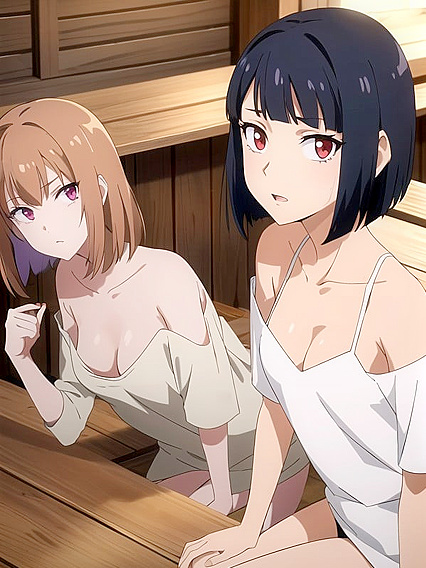 Harem Hentai Fantasy with Juicy Cleavage and Seductive Teen 18+ Temptresses