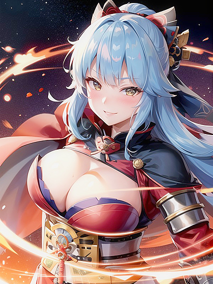Busty Warrior in Shining Armor Poses Seductively in HD Hentai Wallpaper