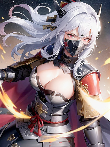 Fit Warrior in Armor Unleashes Fury in Intense Hentai AI Image