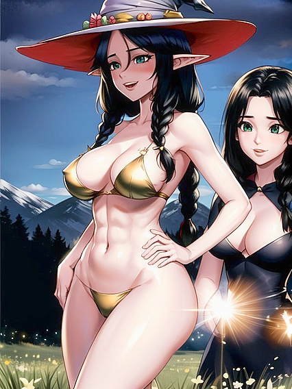 Seductive Dance at Night - Cleavage-Filled Hentai Fantasies Come Alive