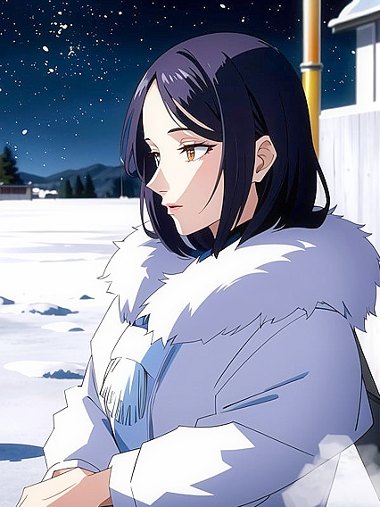 Snow's Busty Close-Up in Seductive Hentai AI Image