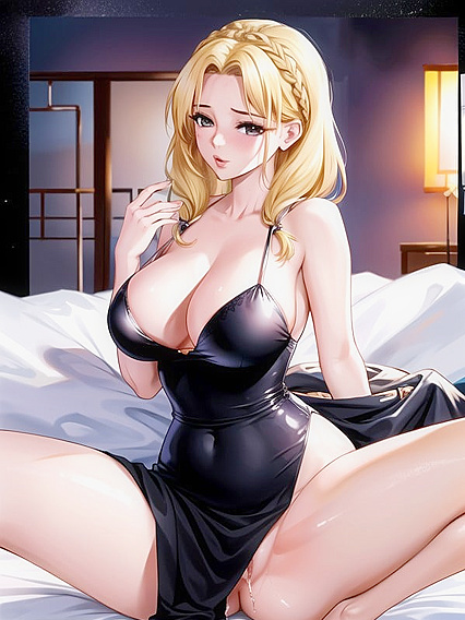 Medium-Ass Bust Shots in Bed for Steamy Hentai AI Image