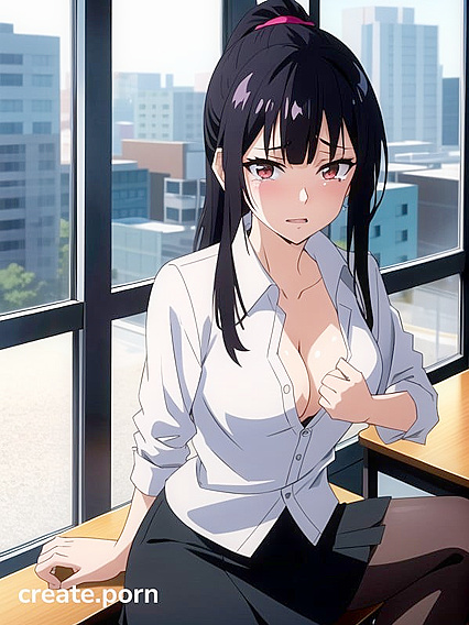 Naked Teacher Poses Seductively in Captivating Hentai AI Image
