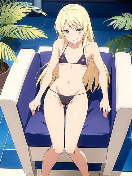 Skinny Girl 18+ with Small Breasts Spreads Her Legs Wide in Horny Hentai AI Image