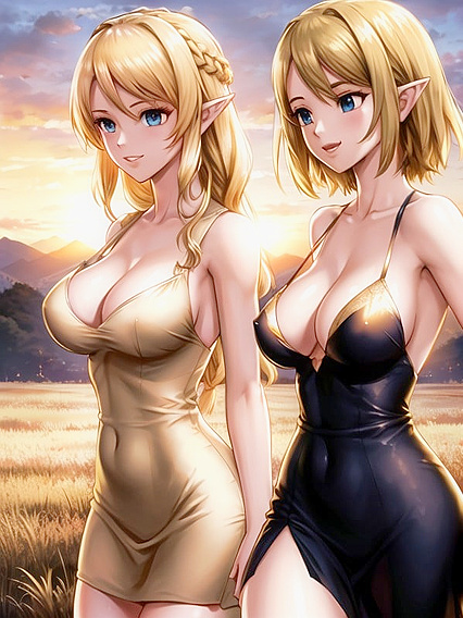 Rounded Ass and Luscious Decolletage in Sunset hentai Pleasure