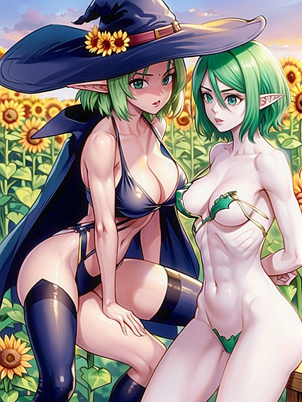 Halloween at Noon - Seductive 18-Year-Old Tempts You in Spooky Hentai AI Image