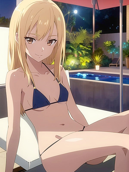 Young Blonde Teen 18+ with Tiny 18+ Ass in Seductive Hentai AI Image