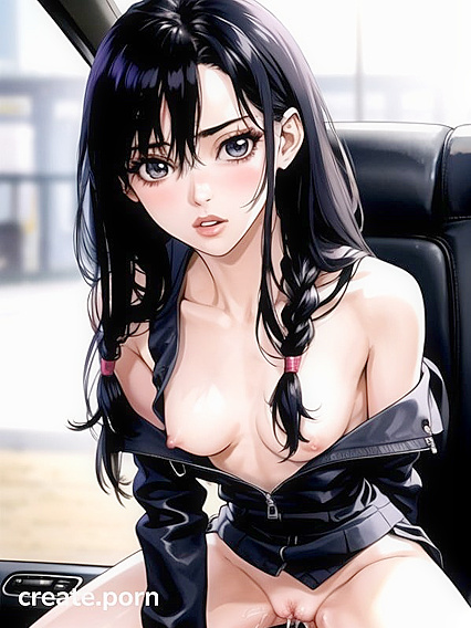 Embarrassed Black-Haired Beauty in Steamy Manga Hentai AI Image