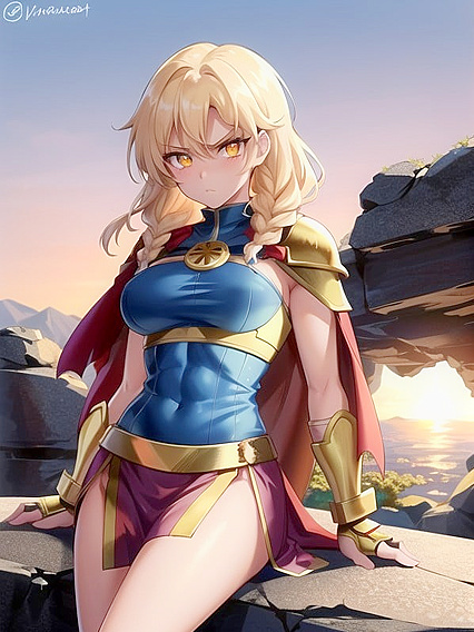 Angry Anime Chick with Natural Breasts and Golden Skin in Wild Hentai AI Image