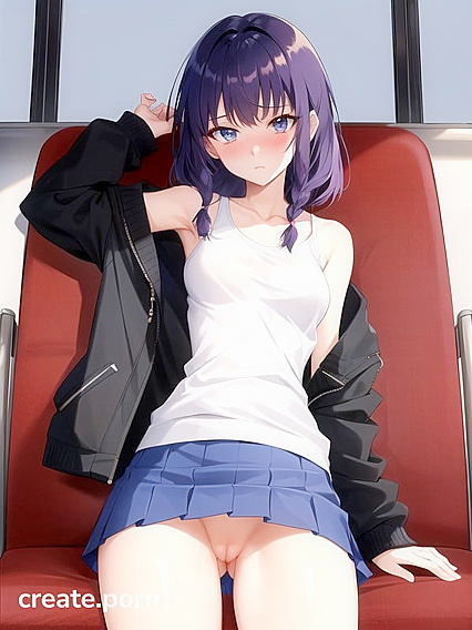 Close-Up Facial Pleasure with Small Breasts and Cute Hair Ribbons in Hentai Hentai AI Image