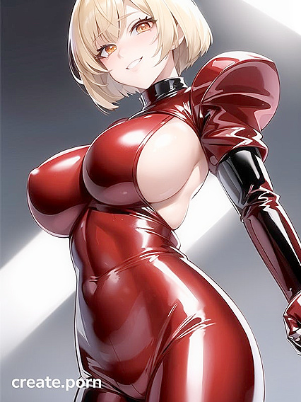 Mistress with Bobcut and Glowing Eyes Dominates in Seductive Hentai AI Image