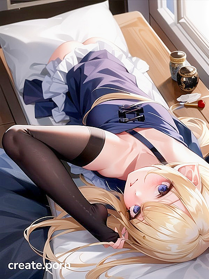 Skinny Blonde Enjoying Solo hentai Pleasure in AI Porn