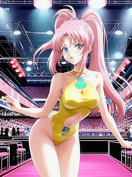 Horny Pink-Haired Girl 18+ Dances seductively in Steamy Hentai AI Image
