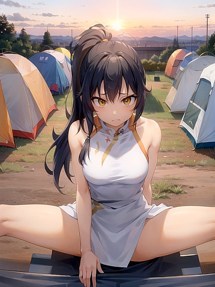 Crowded Room with Muscular Stud in Tent for Intense Hentai Pleasure