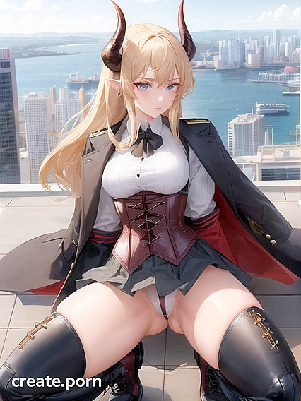 Fit Chick with Small Breasts Takes It Hot and Hard on the Rooftop Hentai