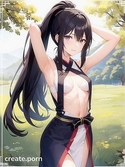 Meadow with Medium Breasts and Pale Skin in Seductive Hentai AI Image