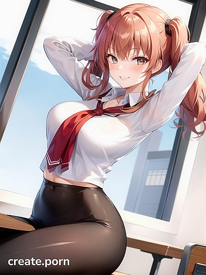 Pale-Skinned Beauty with Big Breasts Teased in Leggings for Ultimate Hentai Pleasure