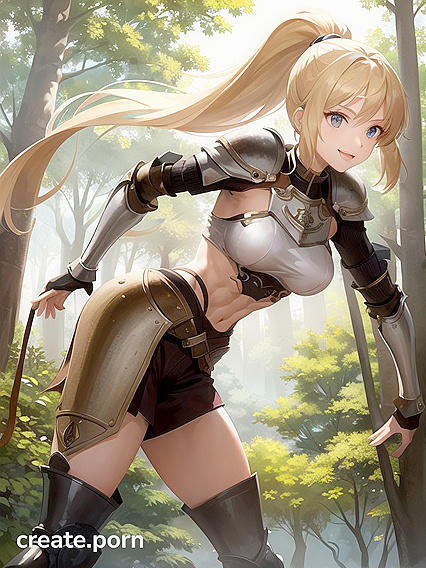 Blonde With Pale Skin Wears Armor for Intense Hentai Pleasure