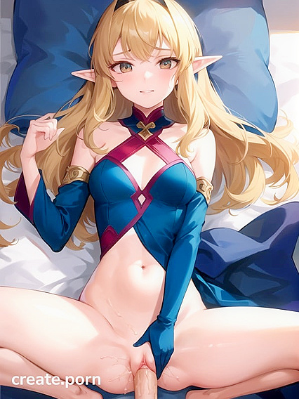 Blonde Elf with Pointy Ears Enjoys Noon Hentai Pleasure